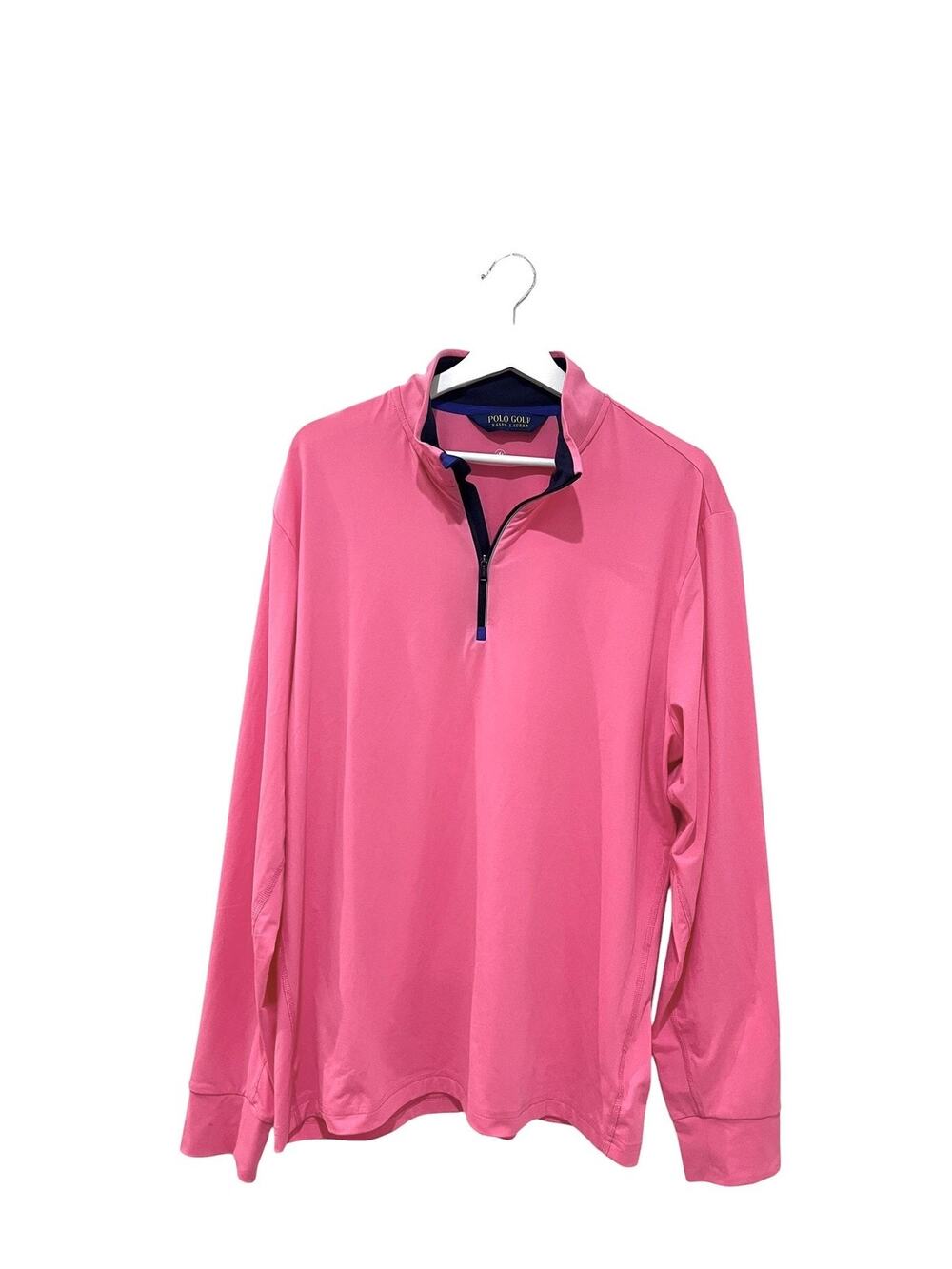 Polo Golf Ralph Lauren Shirt Mens L Pink Quarter Zip Mock Neck Golf Pullover
